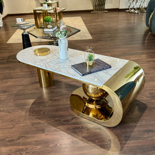 The Zenith: New Rosa Marble Coffee Table