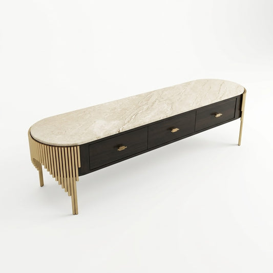 Curve Marble TV Unit