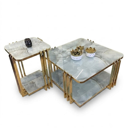 The Prism: Printed Glass & Gold Set