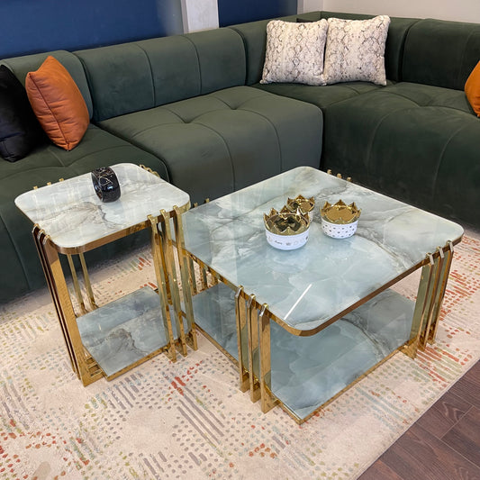 The Prism: Printed Glass & Gold Set