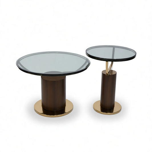 The Cylindro: Luxury Wood & Glass Table Set