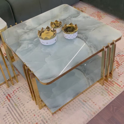 The Prism: Printed Glass & Gold Set